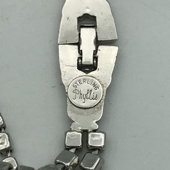 Art Deco Sterling Silver “Phyllis” Rhinestone Necklace - Picture 5 of 7